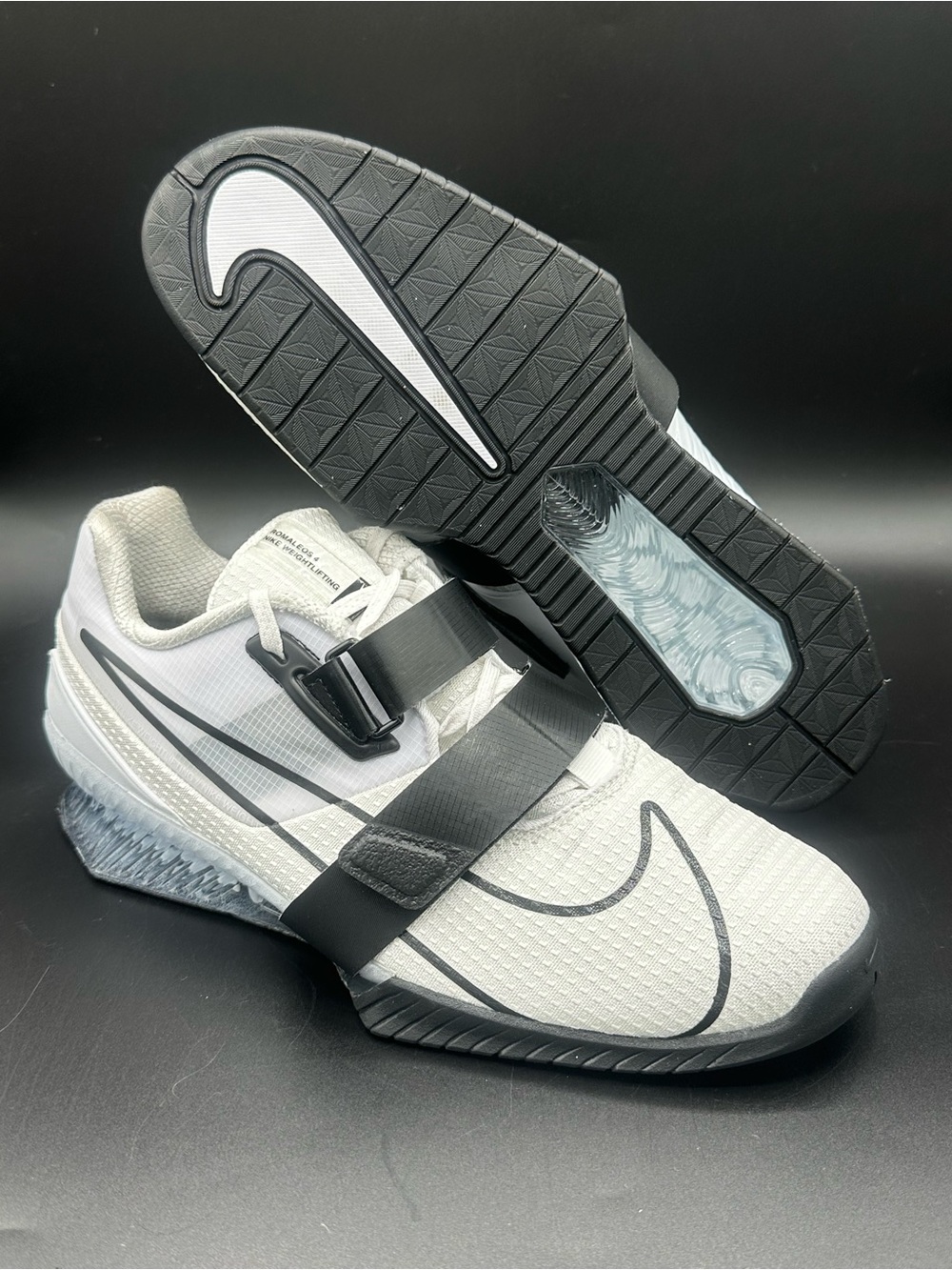 Nike Romaleos 4 White Black Weightlifting Shoes SAMPLE CD3463-101 V02 Size 10.5